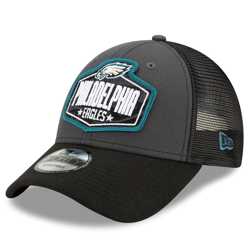 Philadelphia Eagles New Era 2021 NFL Draft 9FORTY Snapback Curve Hat – Graphite
