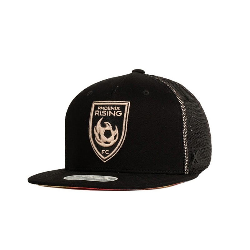 Phoenix Rising CapX Overview X12 Snapback Trucker Hat – Black