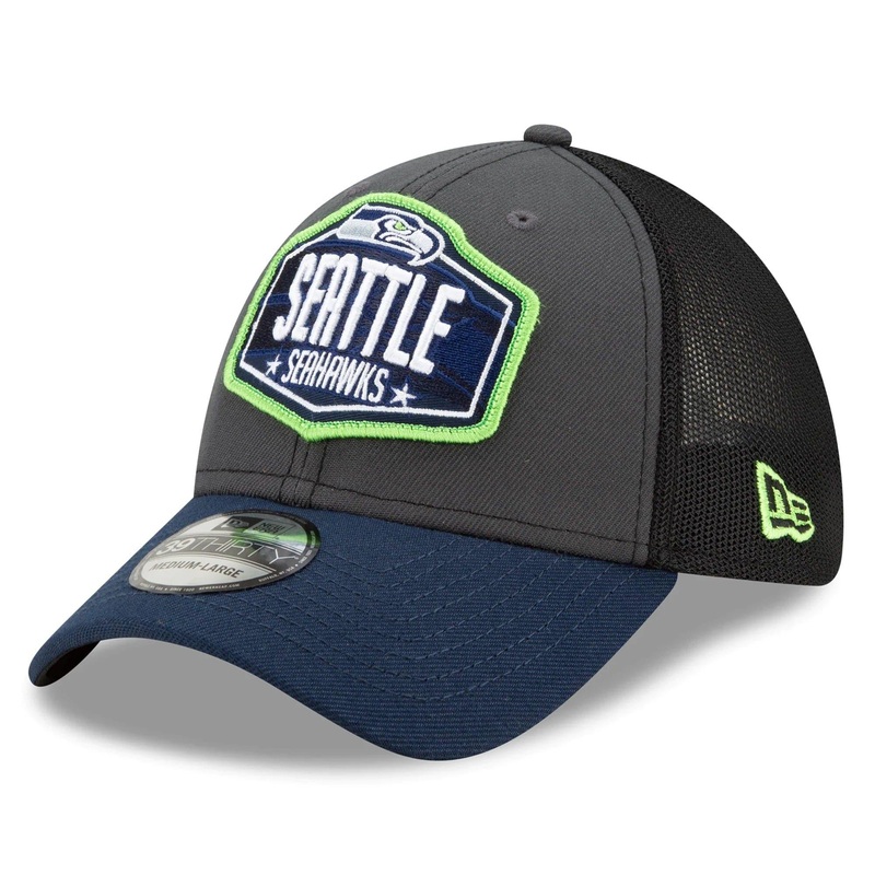 Seattle Seahawks New Era 2021 NFL Draft 39THIRTY Flex Fit Curve Hat – Graphite