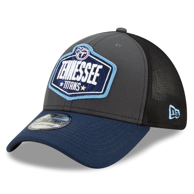 Tennessee Titans New Era 2021 NFL Draft 39THIRTY Flex Fit Curve Hat – Graphite