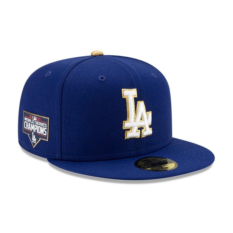 Kids Los Angeles Dodgers New Era MLB Gold 2020 Champions 59FIFTY Fitted Hat – Blue