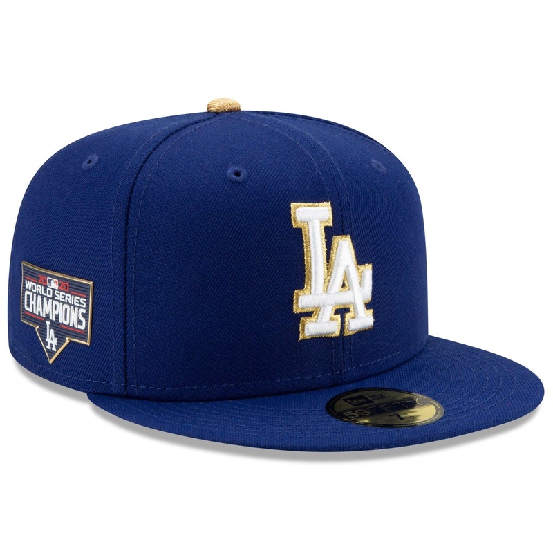 Los Angeles Dodgers New Era MLB Gold 2020 Champions 59FIFTY Fitted Hat – Blue