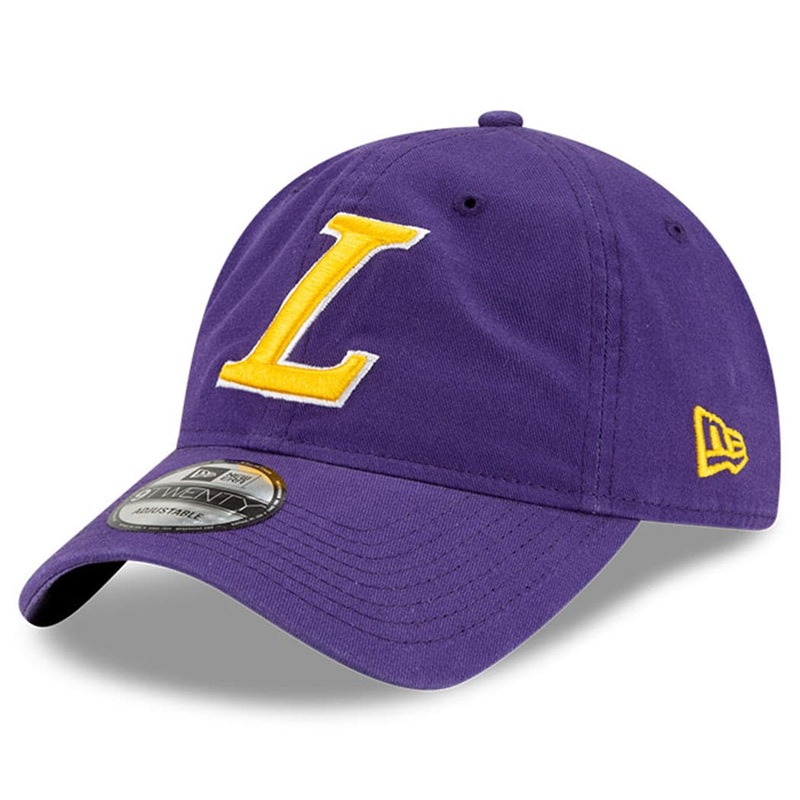 Los Angeles Lakers New Era NBA Ligature 9TWENTY Curved Hat – Purple