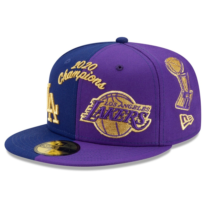 Los Angeles Lakers x Dodgers New Era MLB/NBA 2020 Champs 59FIFTY Fitted Hat – Blue/Purple
