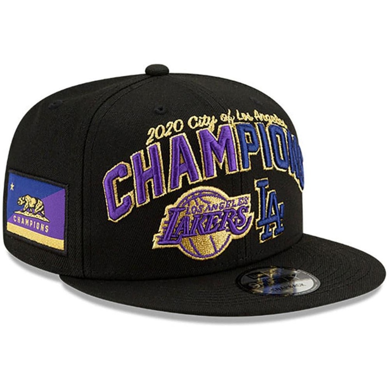 Los Angeles Lakers x Dodgers New Era MLB/NBA 2020 Champs 9FIFTY Snapback Hat – Black