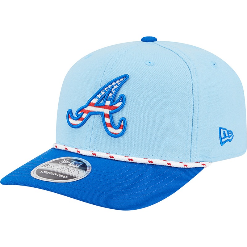 MLB Atlanta Braves New Era 2025 4th of July 9SEVENTY Stretch-Snapback Hat – Light Blue