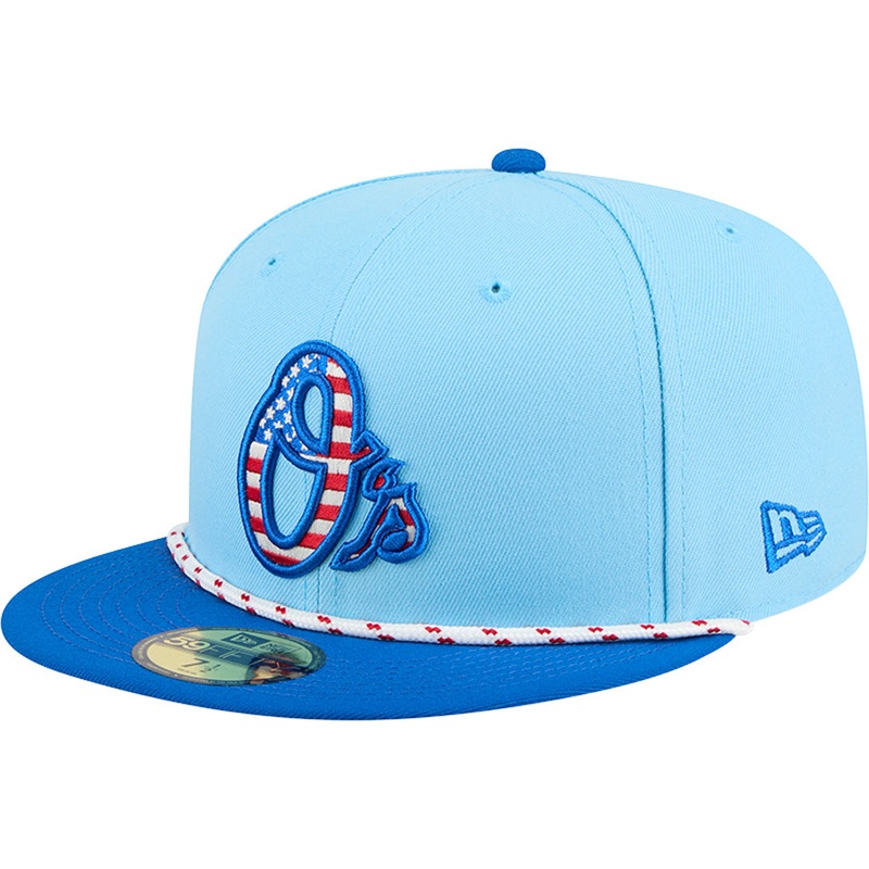 MLB Baltimore Orioles New Era 2025 4th of July 59FIFTY Fitted Hat – Blue