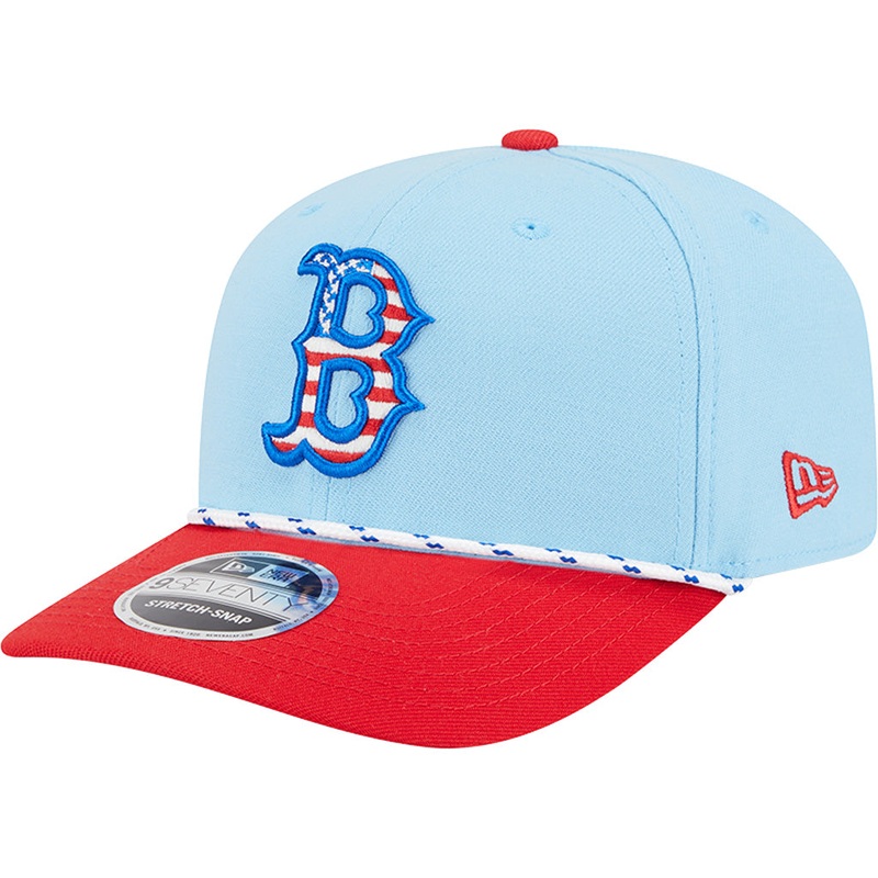 MLB Boston Red Sox New Era 2025 4th of July 9SEVENTY Stretch-Snapback Hat – Light Blue