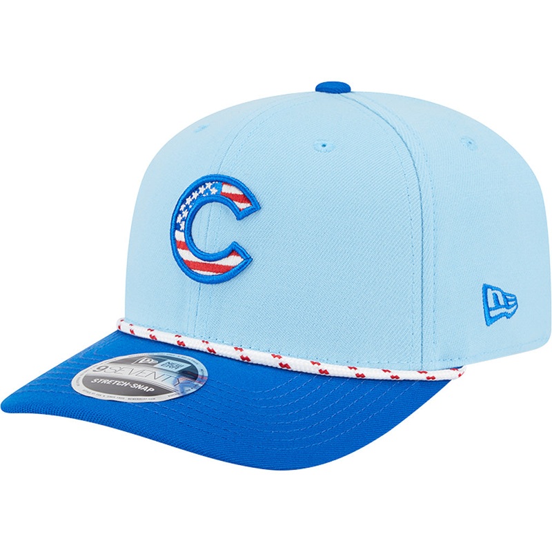 MLB Chicago Cubs New Era 2025 4th of July 9SEVENTY Stretch-Snapback Hat – Light Blue