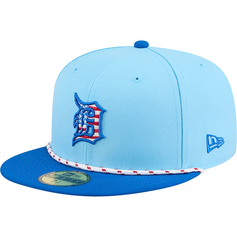 MLB Detroit Tigers New Era 2025 4th of July 59FIFTY Fitted Hat – Blue