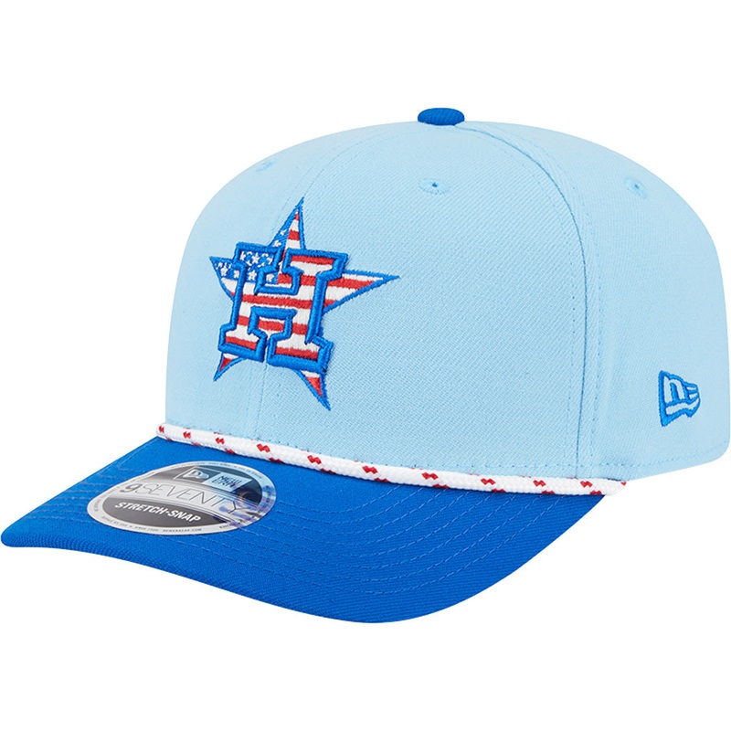 MLB Houston Astros New Era 2025 4th of July 9SEVENTY Stretch-Snapback Hat – Light Blue
