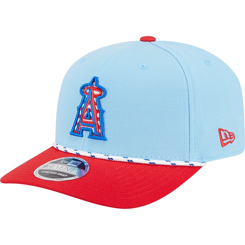 MLB Los Angeles Angels New Era 2025 4th of July 9SEVENTY Stretch-Snapback Hat – Light Blue