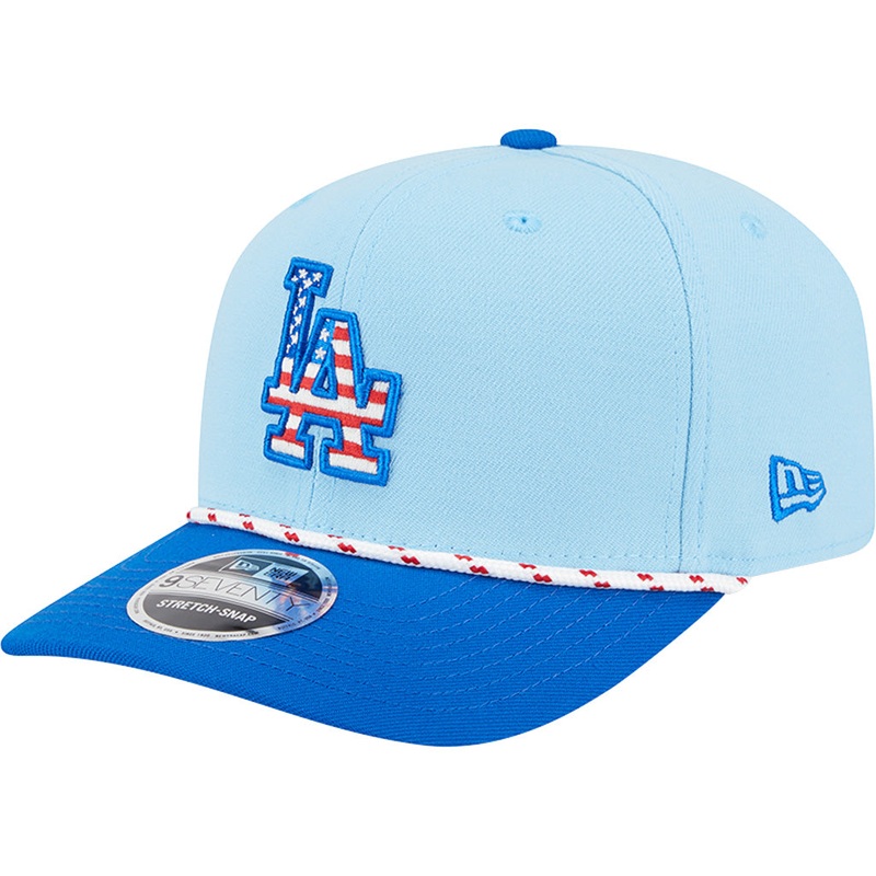 MLB Los Angeles Dodgers New Era 2025 4th of July 9SEVENTY Stretch-Snapback Hat – Light Blue