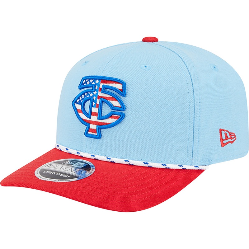 MLB Minnesota Twins New Era 2025 4th of July 9SEVENTY Stretch-Snapback Hat – Light Blue