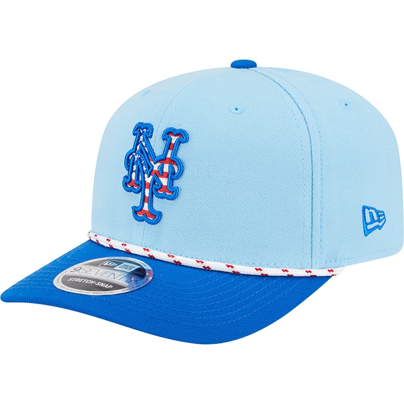 MLB New York Mets New Era 2025 4th of July 9SEVENTY Stretch-Snapback Hat – Light Blue