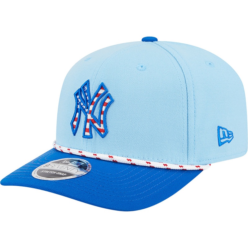 MLB New York Yankees New Era 2025 4th of July 9SEVENTY Stretch-Snapback Hat – Light Blue