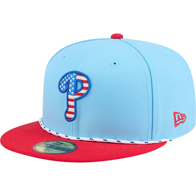 MLB Philadelphia Phillies New Era 2025 4th of July 59FIFTY Fitted Hat – Blue