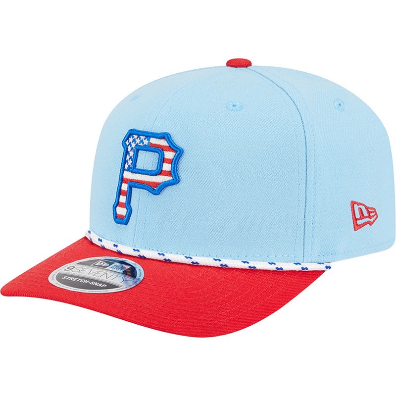 MLB Pittsburgh Pirates New Era 2025 4th of July 9SEVENTY Stretch-Snapback Hat – Light Blue