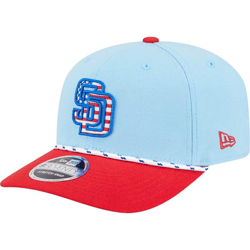 MLB San Diego Padres New Era 2025 4th of July 9SEVENTY Stretch-Snapback Hat – Light Blue