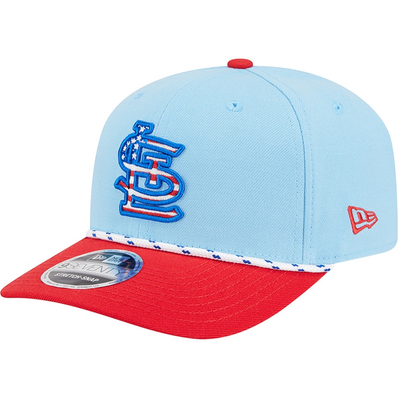 MLB St. Louis Cardinals New Era 2025 4th of July 9SEVENTY Stretch-Snapback Hat – Light Blue