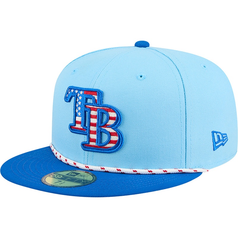 MLB Tampa Bay Rays New Era 2025 4th of July 59FIFTY Fitted Hat – Blue