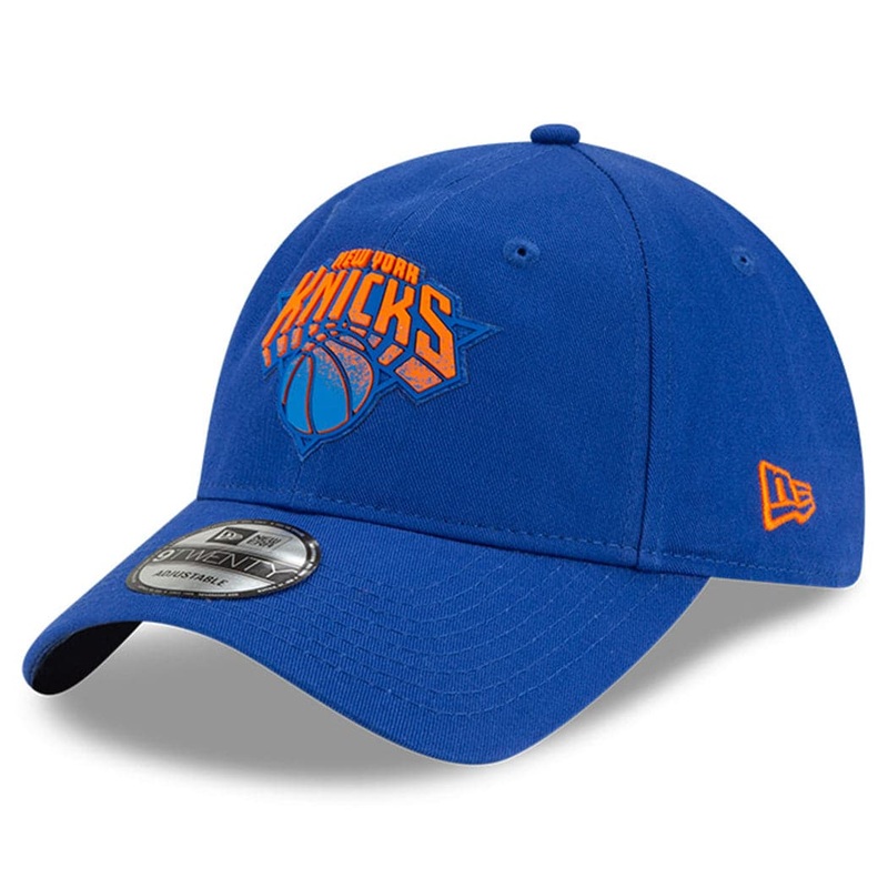 New York Knicks New Era NBA 2021 Back Half 9TWENTY Curved Hat – Blue