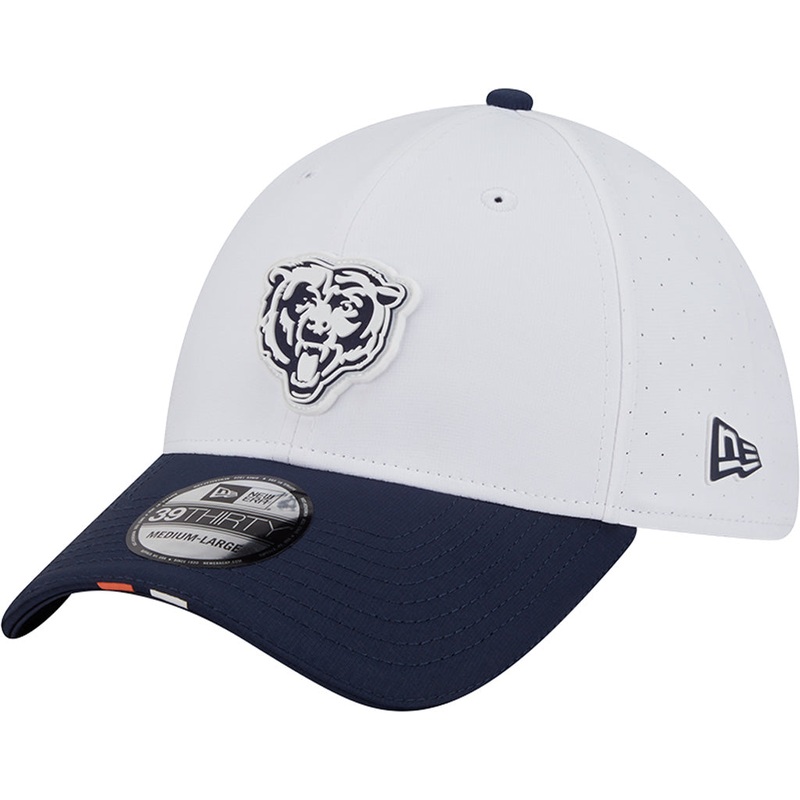 NFL Chicago Bears New Era 2025 Training 39THIRTY Flex Fit Hat – White