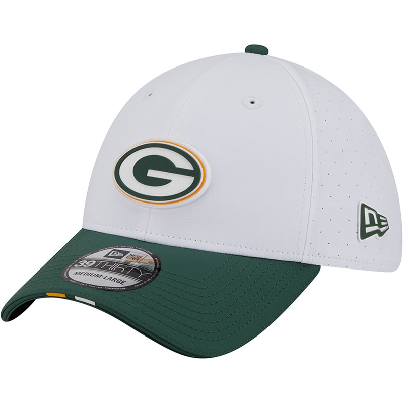 NFL Green Bay Packers New Era 2025 Training 39THIRTY Flex Fit Hat – White