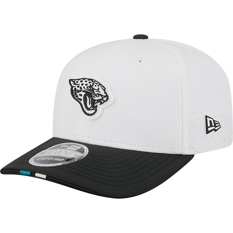 NFL Jacksonville Jaguars New Era 2025 Training 9SEVENTY Stretch-Snapback Hat – White