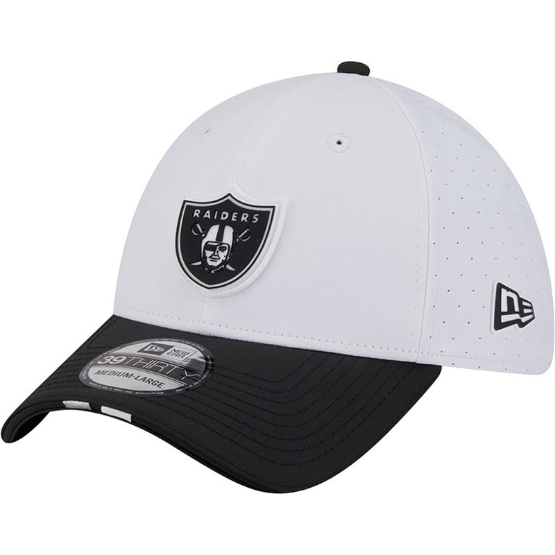 NFL Las Vegas Raiders New Era 2025 Training 39THIRTY Flex Fit Hat – White