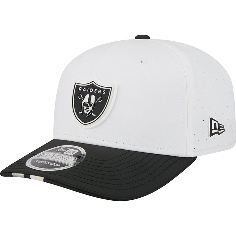 NFL Las Vegas Raiders New Era 2025 Training 9SEVENTY Stretch-Snapback Hat – White