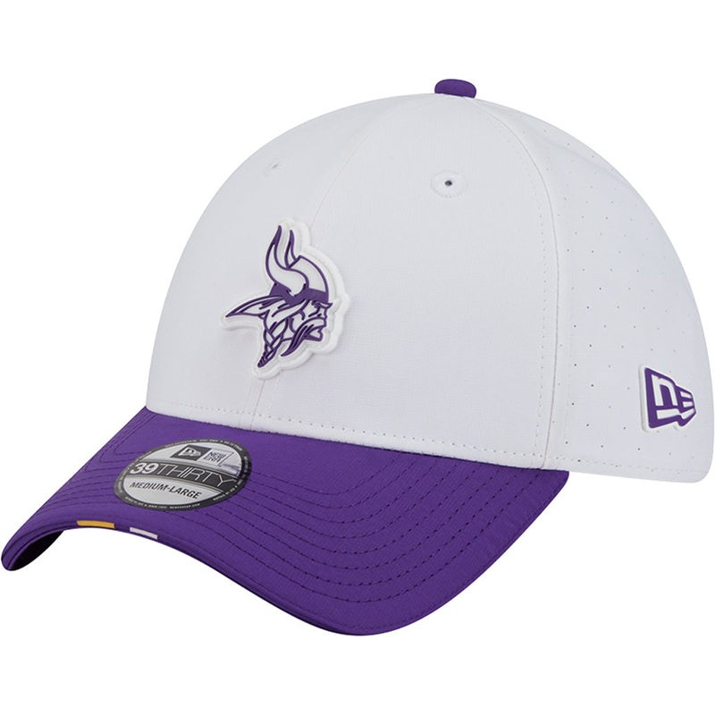 NFL Minnesota Vikings New Era 2025 Training 39THIRTY Flex Fit Hat – White
