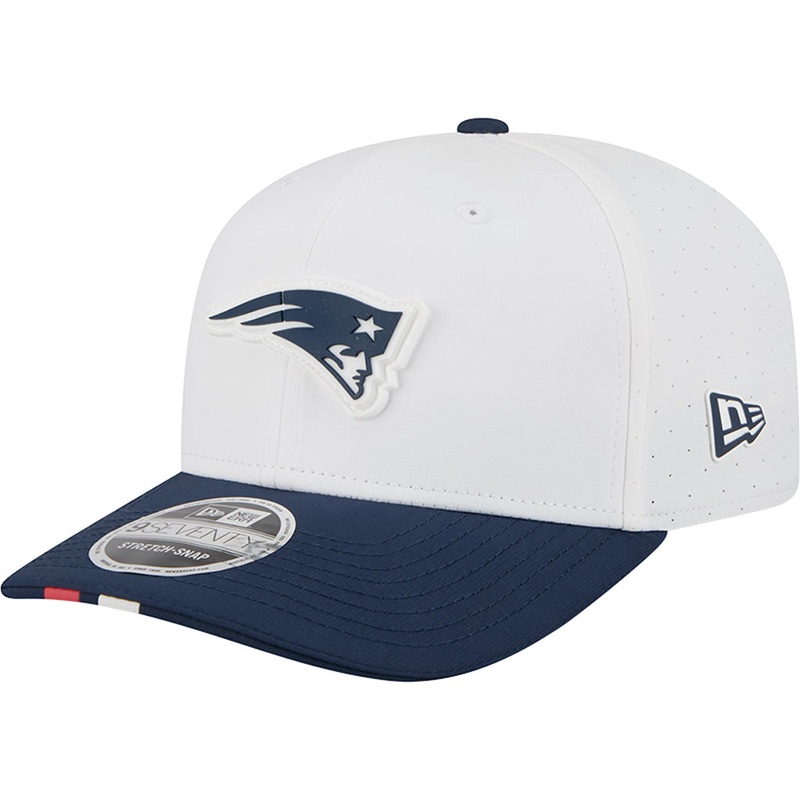 NFL New England Patriots New Era 2025 Training 9SEVENTY Stretch-Snapback Hat – White