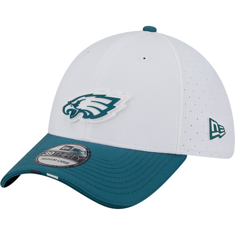 NFL Philadelphia Eagles New Era 2025 Training 39THIRTY Flex Fit Hat – White
