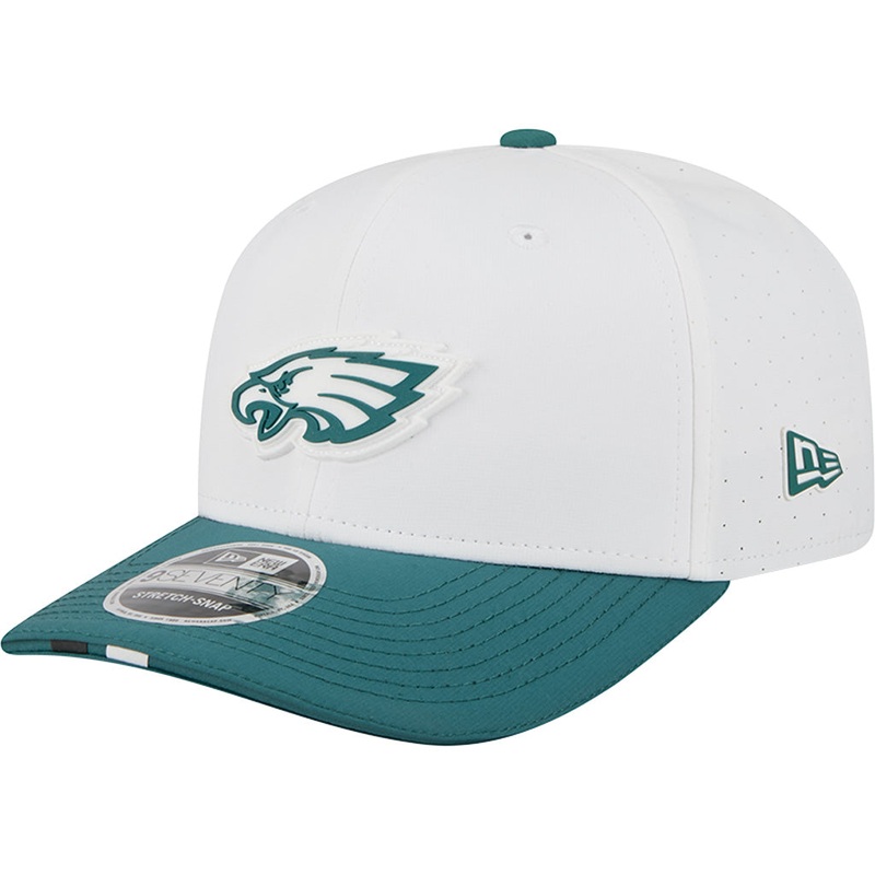 NFL Philadelphia Eagles New Era 2025 Training 9SEVENTY Stretch-Snapback Hat – White