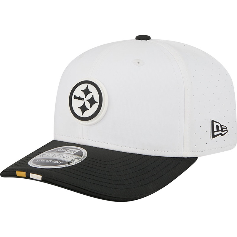 NFL Pittsburgh Steelers New Era 2025 Training 9SEVENTY Stretch-Snapback Hat – White