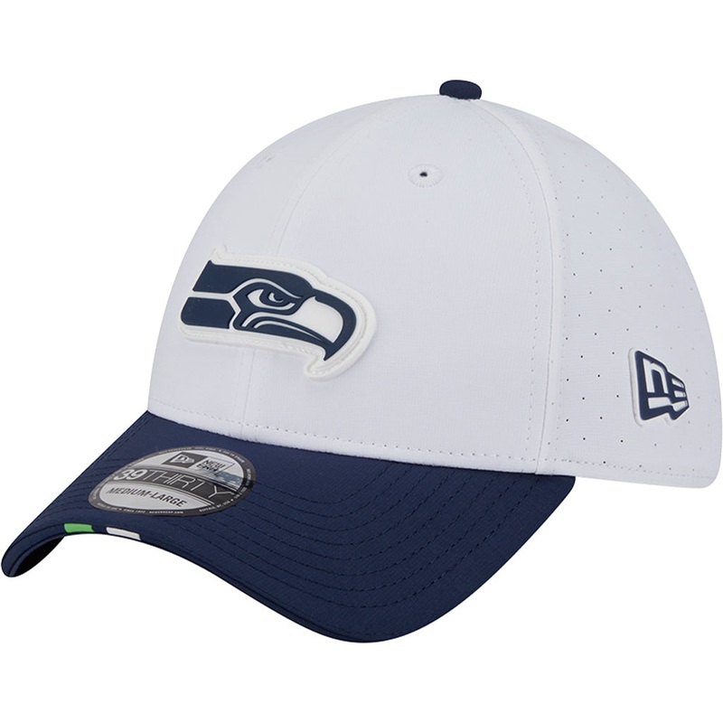NFL Seattle Seahawks New Era 2025 Training 39THIRTY Flex Fit Hat – White
