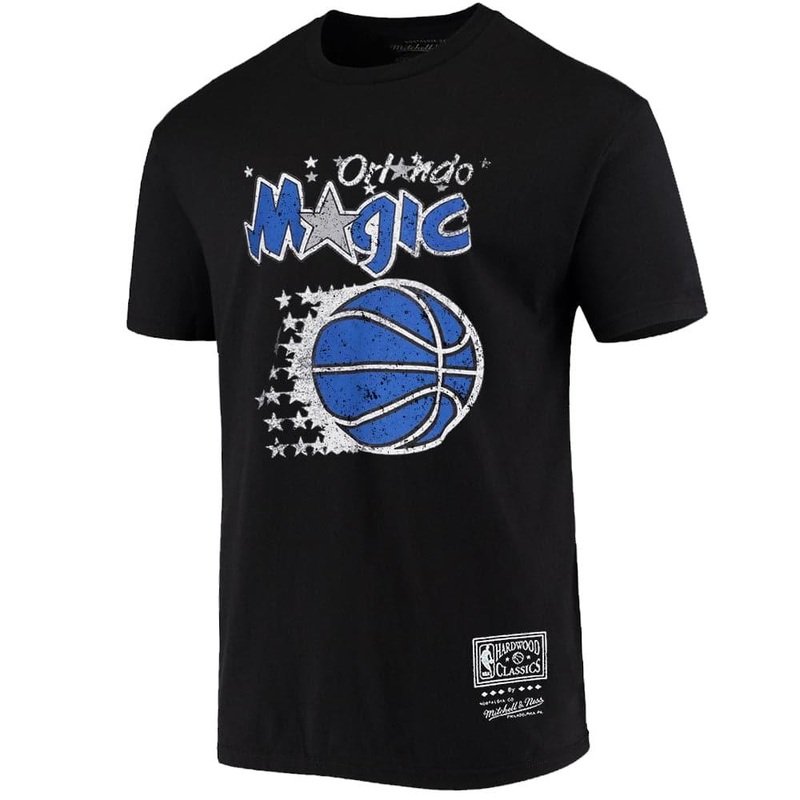 Orlando Magic Mitchell & Ness NBA HWC Distressed Logo T-Shirt – Black