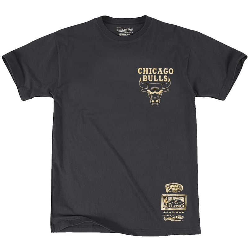 Chicago Bulls Mitchell & Ness NBA Foil Logo T-Shirt – Faded Black