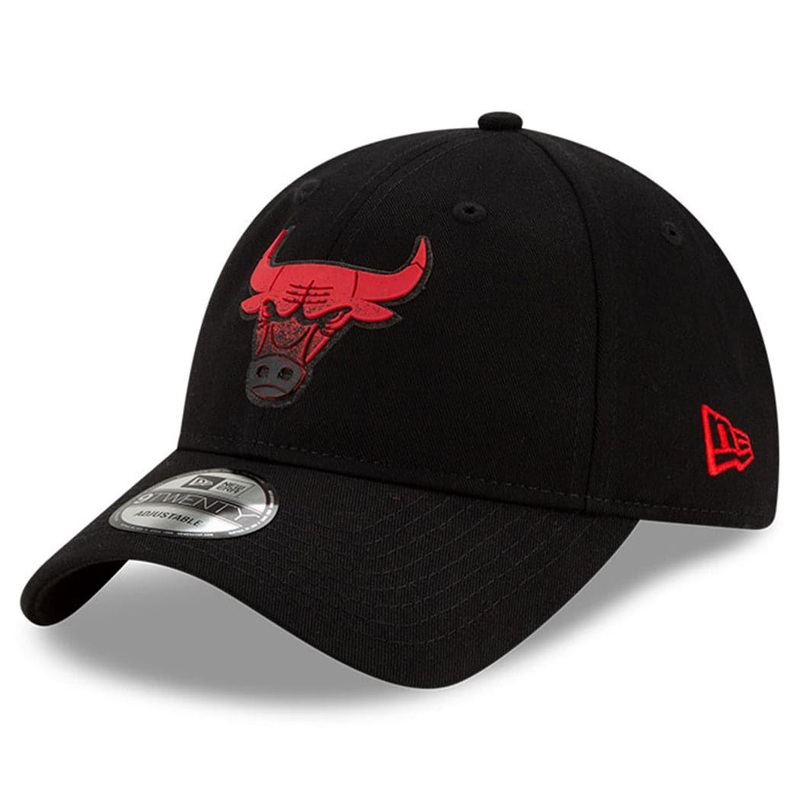 Chicago Bulls New Era NBA 2021 Back Half 9TWENTY Curved Hat – Black