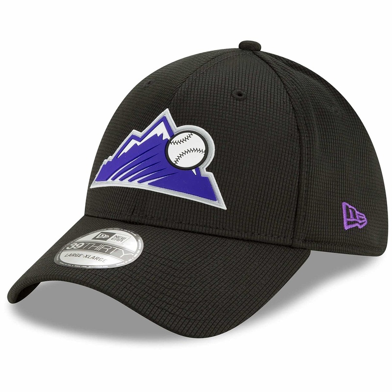 Colorado Rockies New Era MLB Clubhouse 39THIRTY Flex Fit Curve Hat – Black