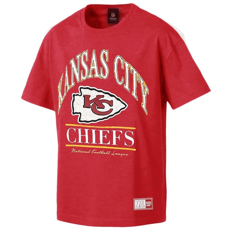 Kansas City Chiefs Majestic NFL Vintage Arch Oversized T-Shirt – Faded Red