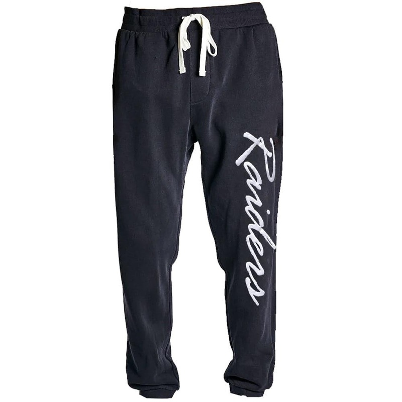 Las Vegas Raiders Majestic NFL Script Baggy Track Pants – Faded Black