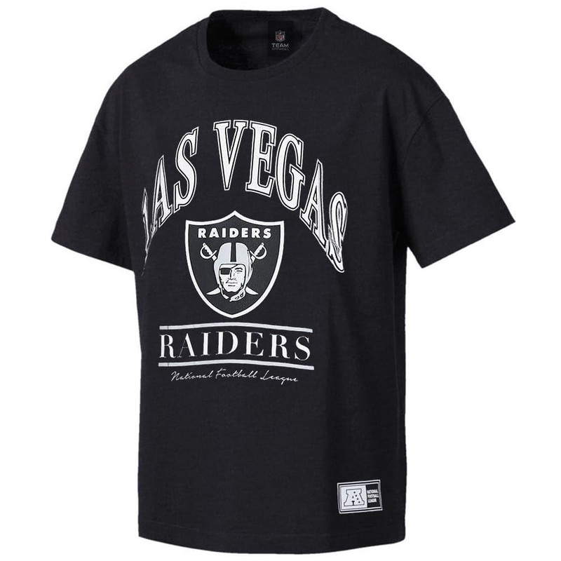 Las Vegas Raiders Majestic NFL Vintage Arch Oversized T-Shirt – Faded Black