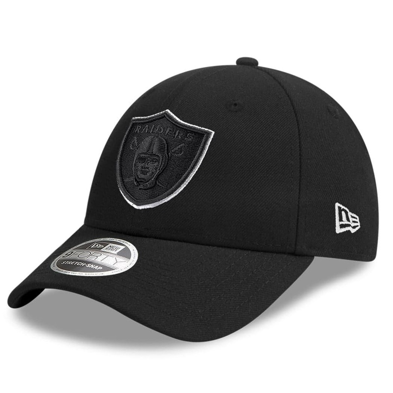 Las Vegas Raiders New Era NFL Borderline 9FORTY Stretch Snap Curve Snapback Hat – Black