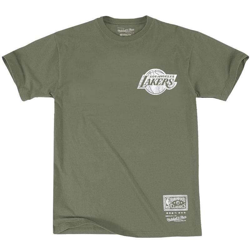 Los Angeles Lakers Mitchell & Ness NBA Foil Logo T-Shirt – Olive Tea