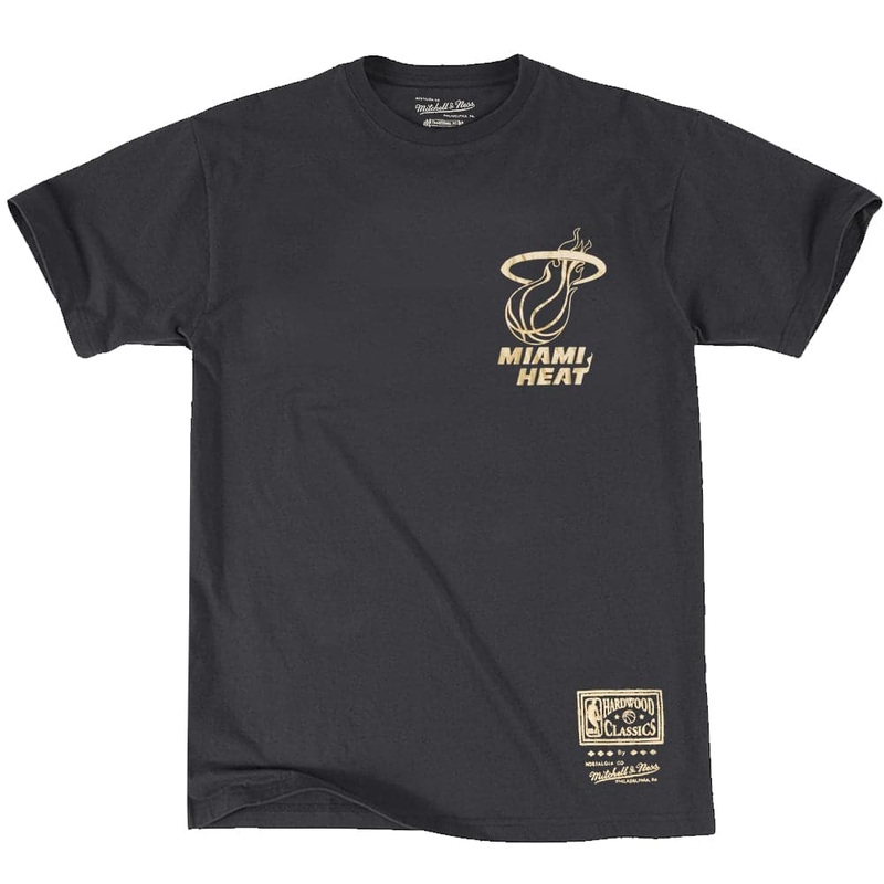 Miami Heat Mitchell & Ness NBA Foil Logo T-Shirt – Faded Black