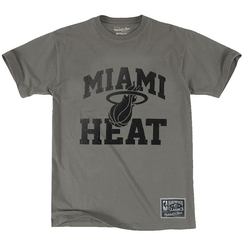 Miami Heat Mitchell & Ness NBA Gunmetal Arch T-Shirt – Grey