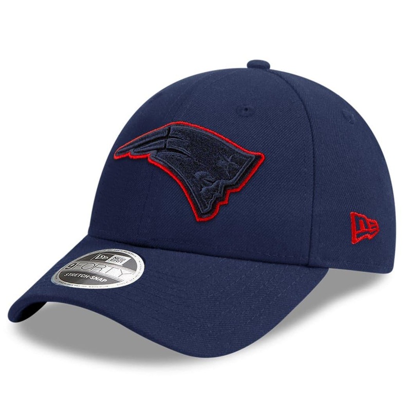 New England Patriots New Era NFL Borderline 9FORTY Stretch Snap Curve Snapback Hat – Navy