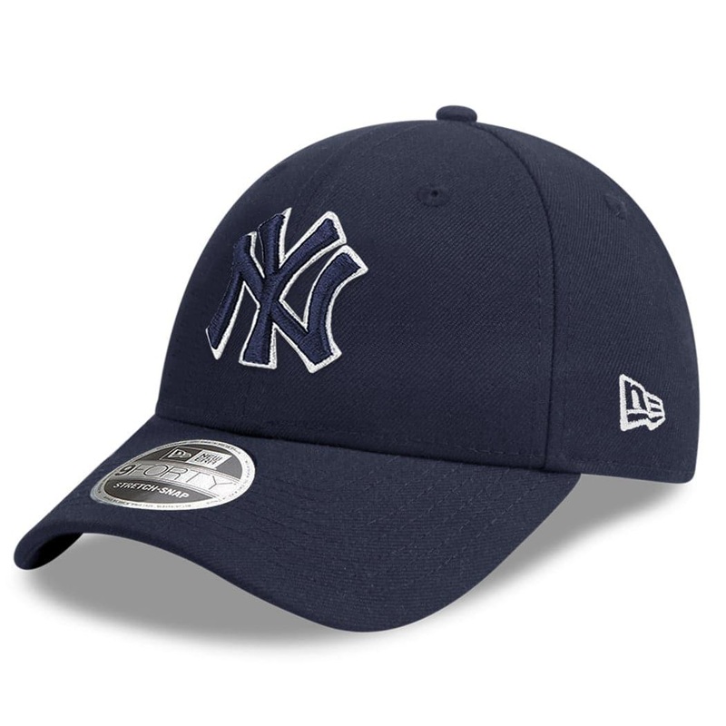 New York Yankees New Era MLB Borderline 9FORTY Stretch Snap Curve Snapback Hat – Navy